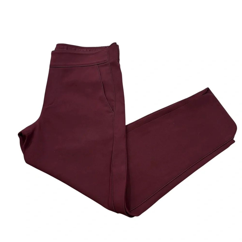 Ladies Club Monaco Brand Burgundy‎ Rounded Hem Trouser Pants Size 2 Cropped